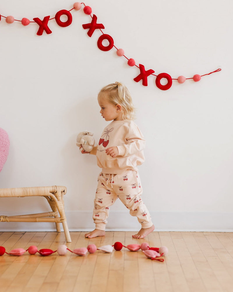 Relaxed Fleece Sweatpant || Mon Amour, Baby / Toddler Girls Pant, Quincy Mae - All The Little Bows