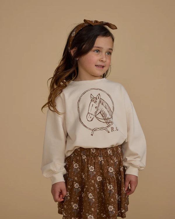 Relaxed Sweatshirt || Horse, 6-7Y