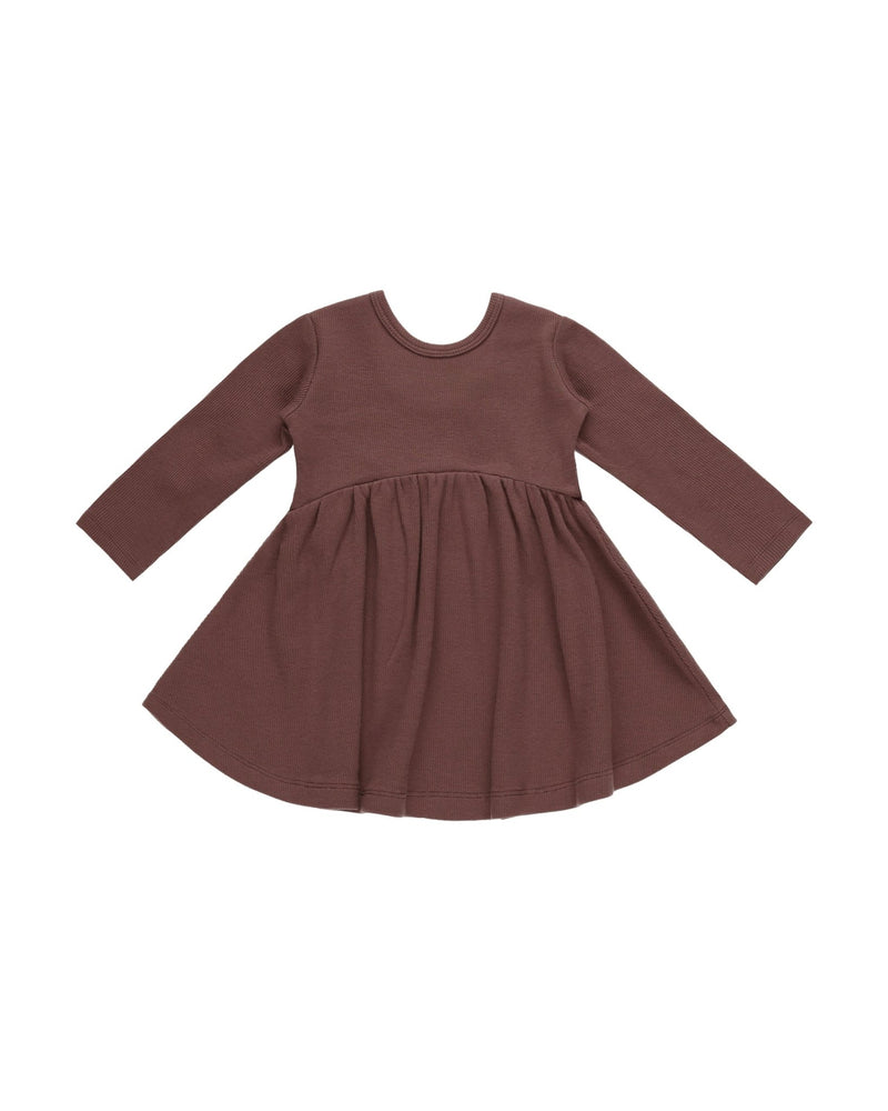 Ribbed Long Sleeve Dress || Plum, Baby / Toddler Girls Dress, Quincy Mae - All The Little Bows