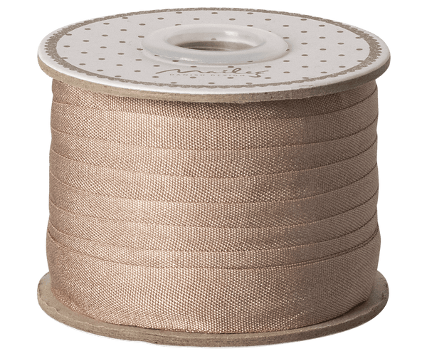 Ribbon, W: 13 mm x L: 10 m - Soft brown, PAPER, Maileg USA - All The Little Bows