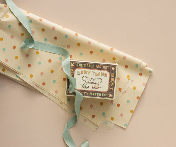 Ribbon, W: 18 mm x L: 10 m - Dusty mint, PAPER, Maileg USA - All The Little Bows