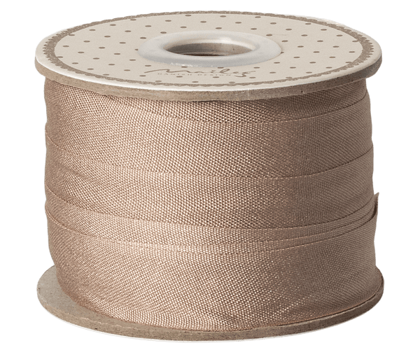 Ribbon, W: 18 mm x L: 10 m - Soft brown, PAPER, Maileg USA - All The Little Bows