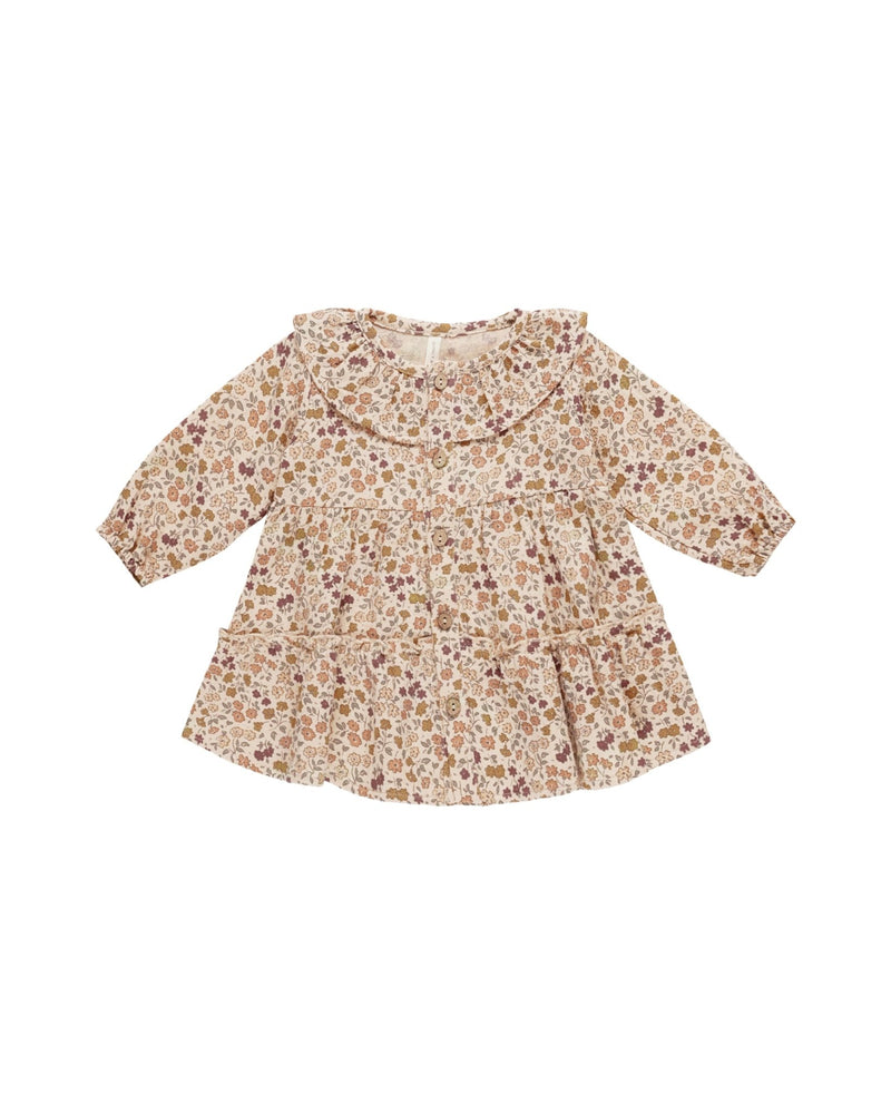 Ruffle Collar Button Dress || Posy, Baby / Toddler Girls Dress, Quincy Mae - All The Little Bows