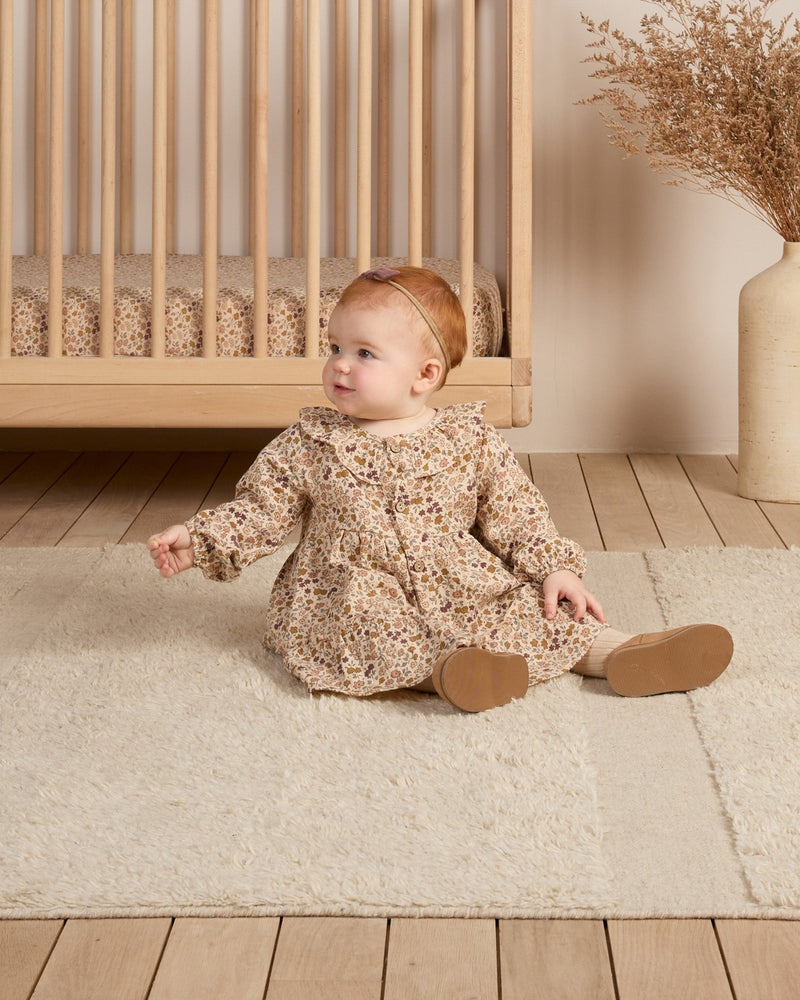 Ruffle Collar Button Dress || Posy, Baby / Toddler Girls Dress, Quincy Mae - All The Little Bows