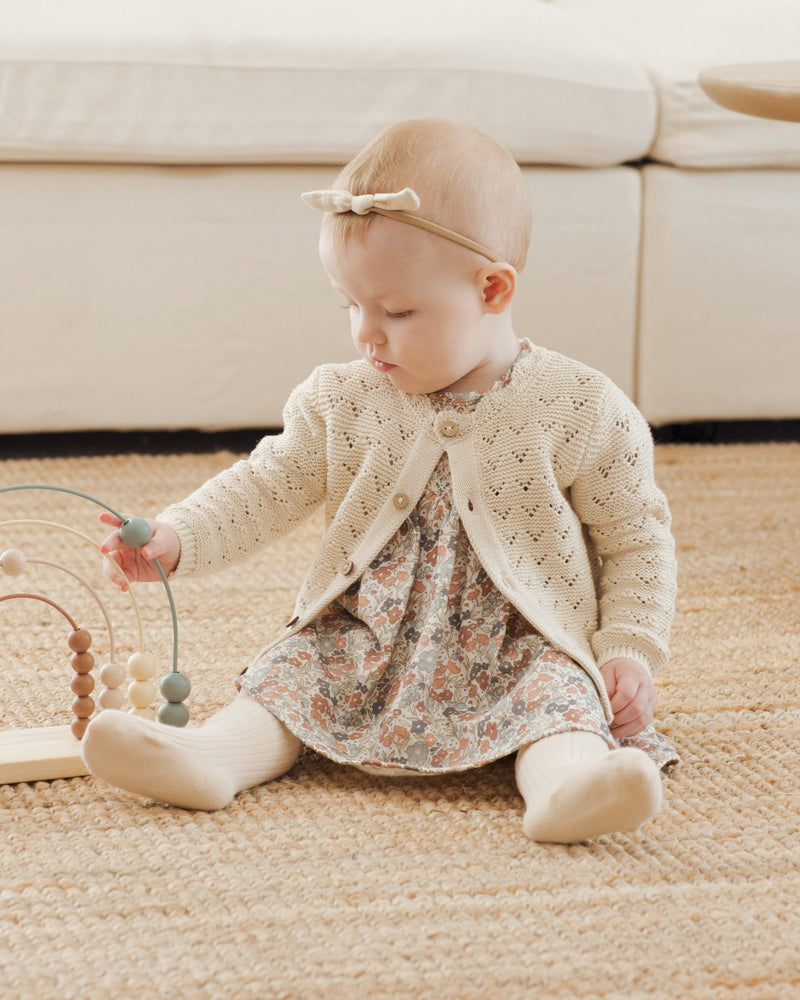 Scalloped Cardigan || Natural, Girls Knits, Quincy Mae - All The Little Bows