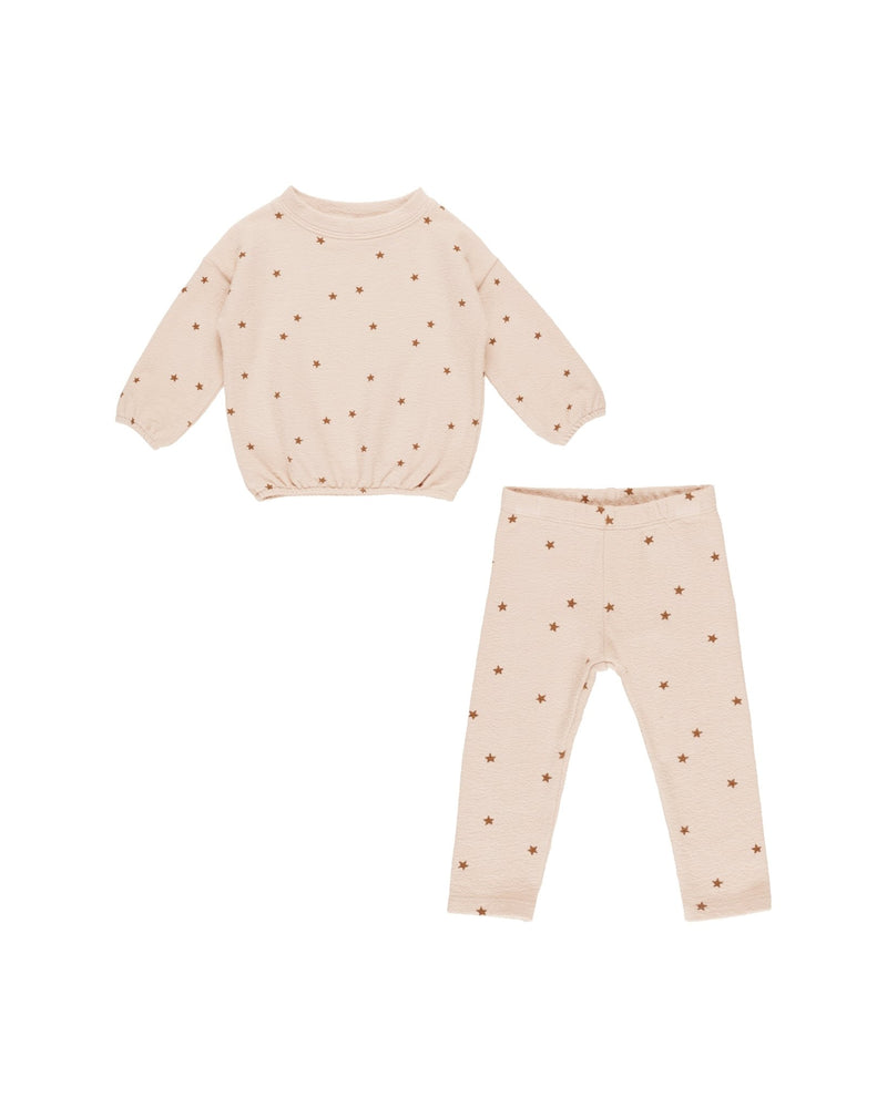 Spongey Knit Set || Shell Stars, Girls Set, Rylee + Cru - All The Little Bows