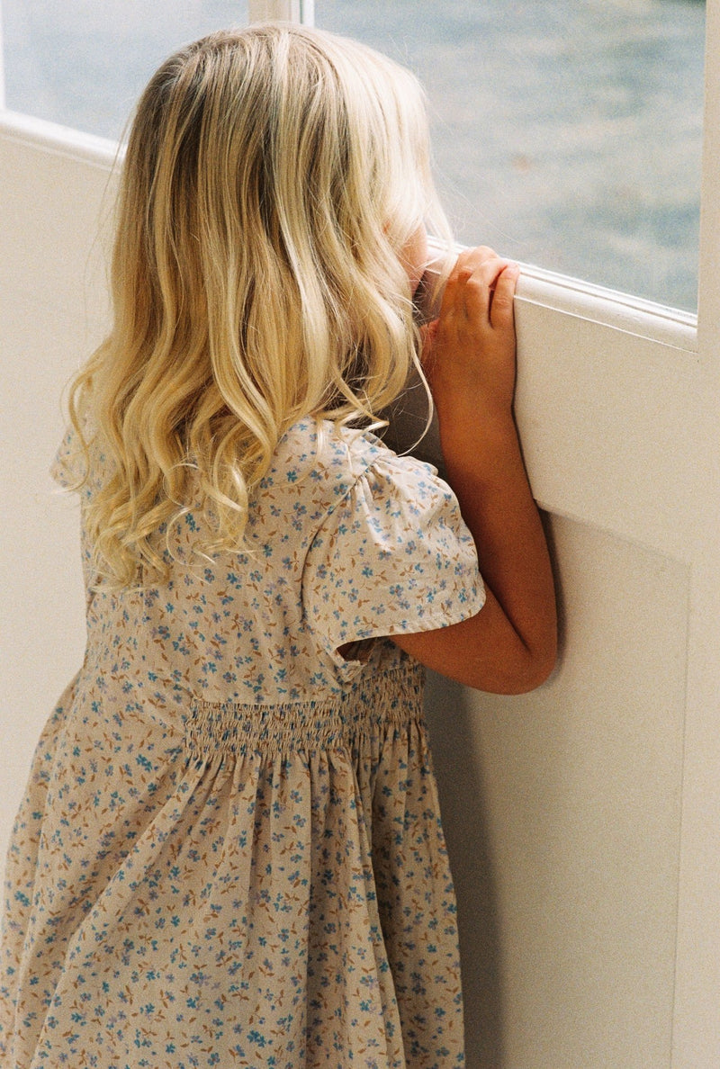 Blossom Dress || Indigo Bloom, , Illoura the Label - All The Little Bows
