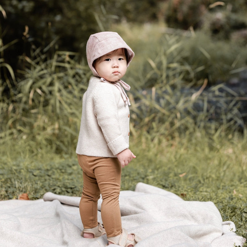 Brimmed Blush Linen Bonnet Cotton-Lined - Briar Baby® - All The Little Bows