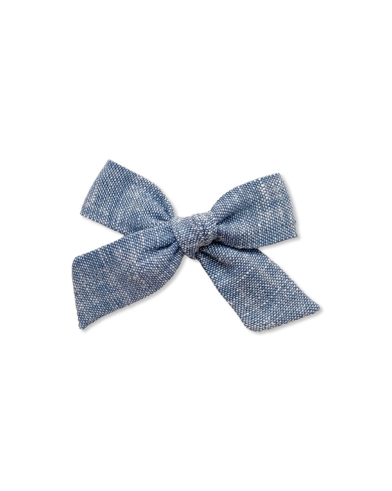 Classic Bow | Brussels Washer Yarn-Dyed Linen, Chambray, , All The Little Bows - All The Little Bows