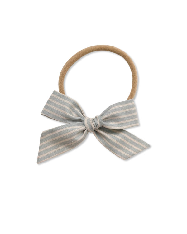 Classic Bow | Crawford Stripe, Dusty Blue, , All The Little Bows - All The Little Bows