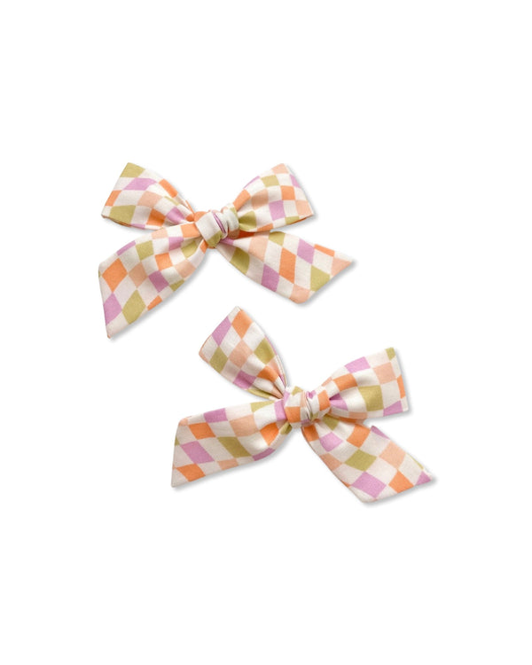 Classic Bow | Retro Wavy Check - All The Little Bows - All The Little Bows