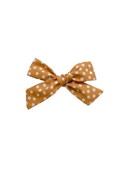 Classic Bow | White Dots on Mustard - All The Little Bows - All The Little Bows