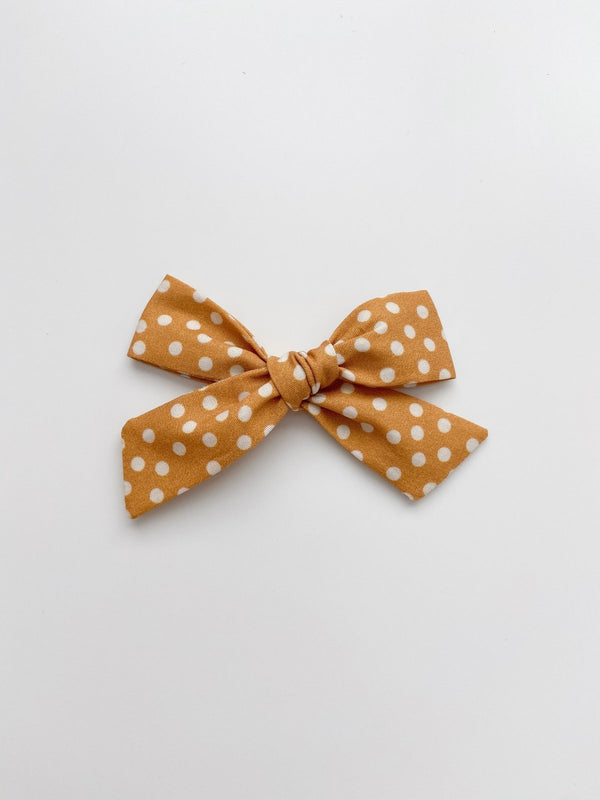 Classic Bow | White Dots on Mustard, , All The Little Bows - All The Little Bows