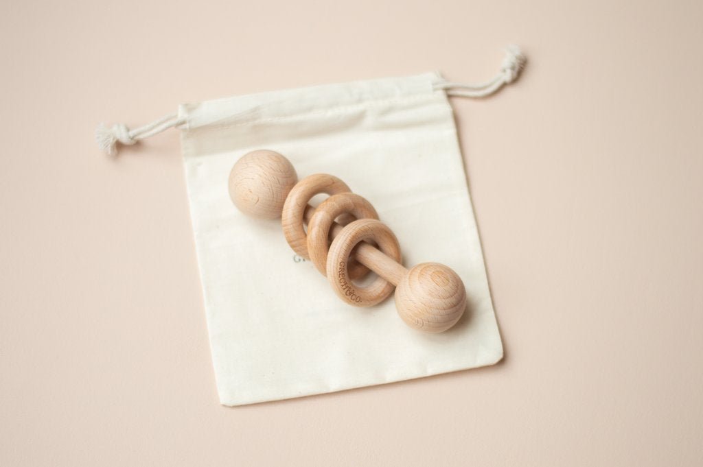 Classic Wood Baby Rattle | All The Little Bows