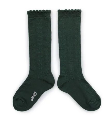 Collegien Juliette Organic Knee Socks | Vert Forêt, , Collégien - All The Little Bows