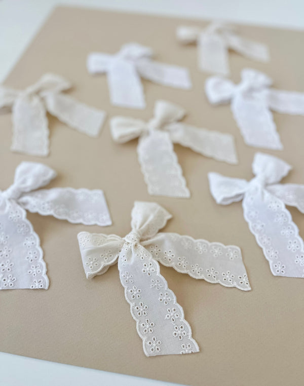 *Gift w/ Purchase* || Eyelet Lace Bow Hair Clip, , All The Little Bows - All The Little Bows