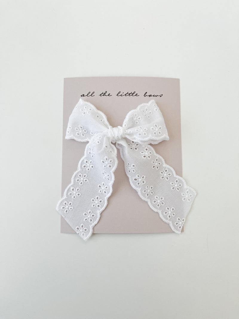 *Gift w/ Purchase* || Eyelet Lace Bow Hair Clip, , All The Little Bows - All The Little Bows