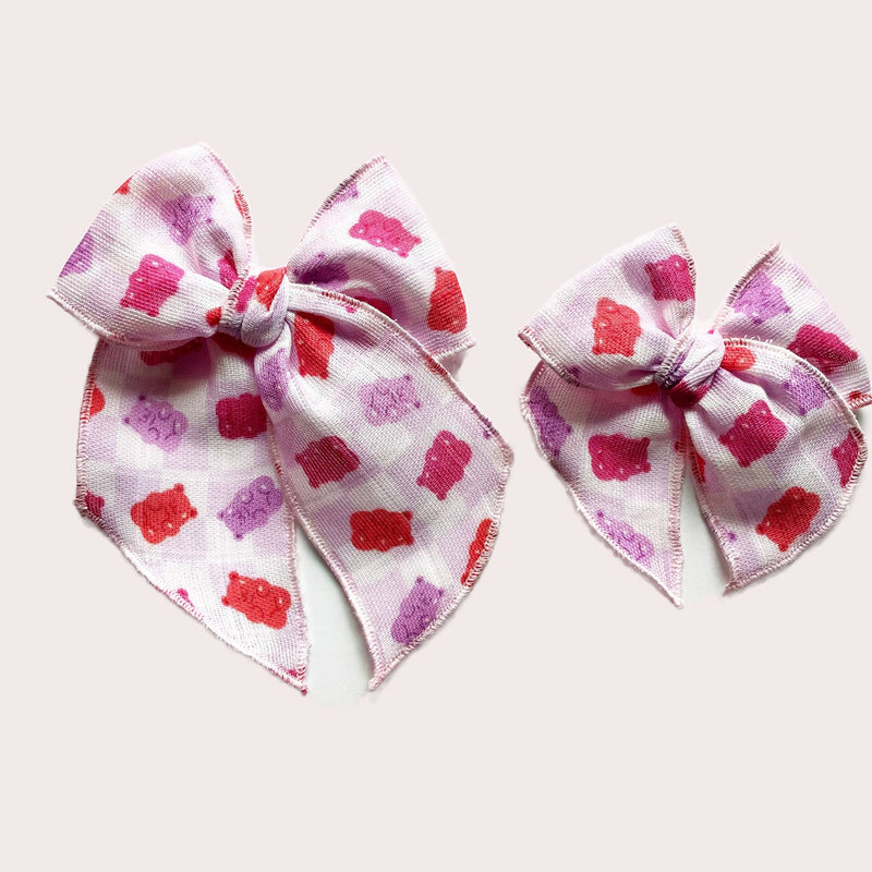 Gummy Bear Checkered Gauze Elle Bow, , Lady Eleanor & Co - All The Little Bows