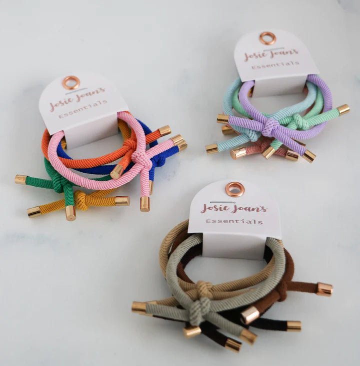 Knotted Hair Ties - Blake (Bright), Set of 5, , Josie Joan's - All The Little Bows