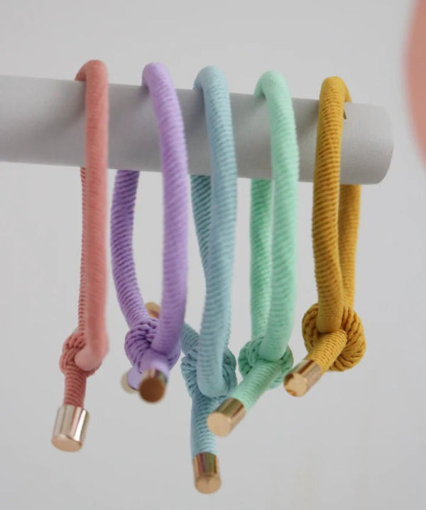 Knotted Hair Ties - Piper (Pastel), Set of 5 - Josie Joan's - All The Little Bows