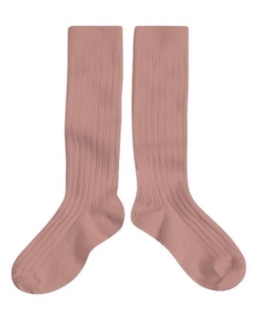 Collegien La Haute Ribbed Knee Socks | Bois de Rose, , Collégien - All The Little Bows