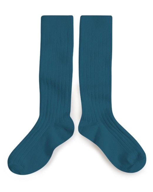 Collegien La Haute Ribbed Knee Socks | Joli Paon, , Collégien - All The Little Bows