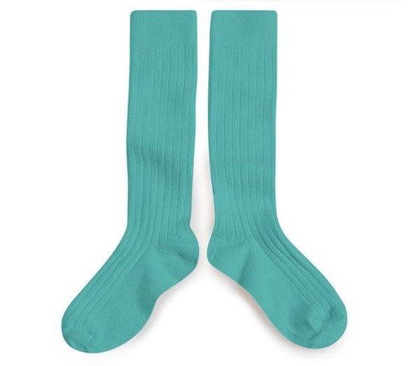 "La Haute" Ribbed Knee Socks | Lagon - Collégien - All The Little Bows