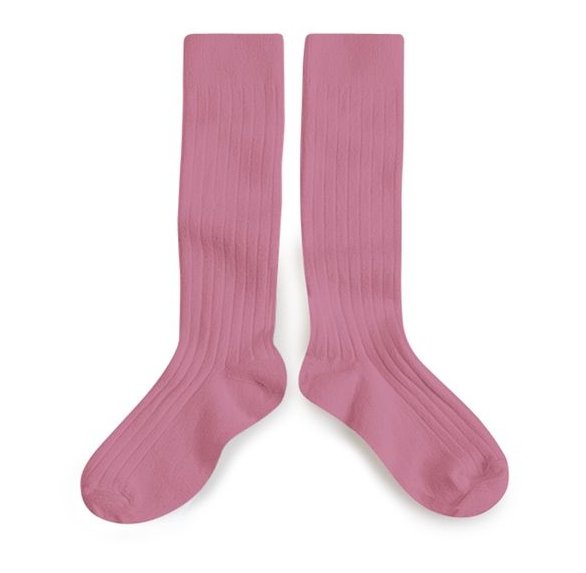 "La Haute" Ribbed Knee Socks | Rose Bonbon - Collégien - All The Little Bows