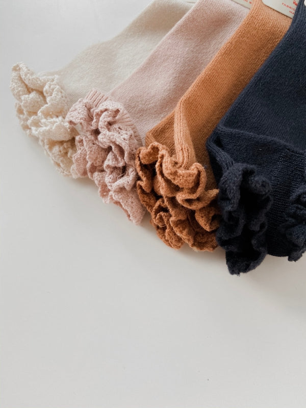 Lace Ruffle Knee Socks // Navy - Condor - All The Little Bows