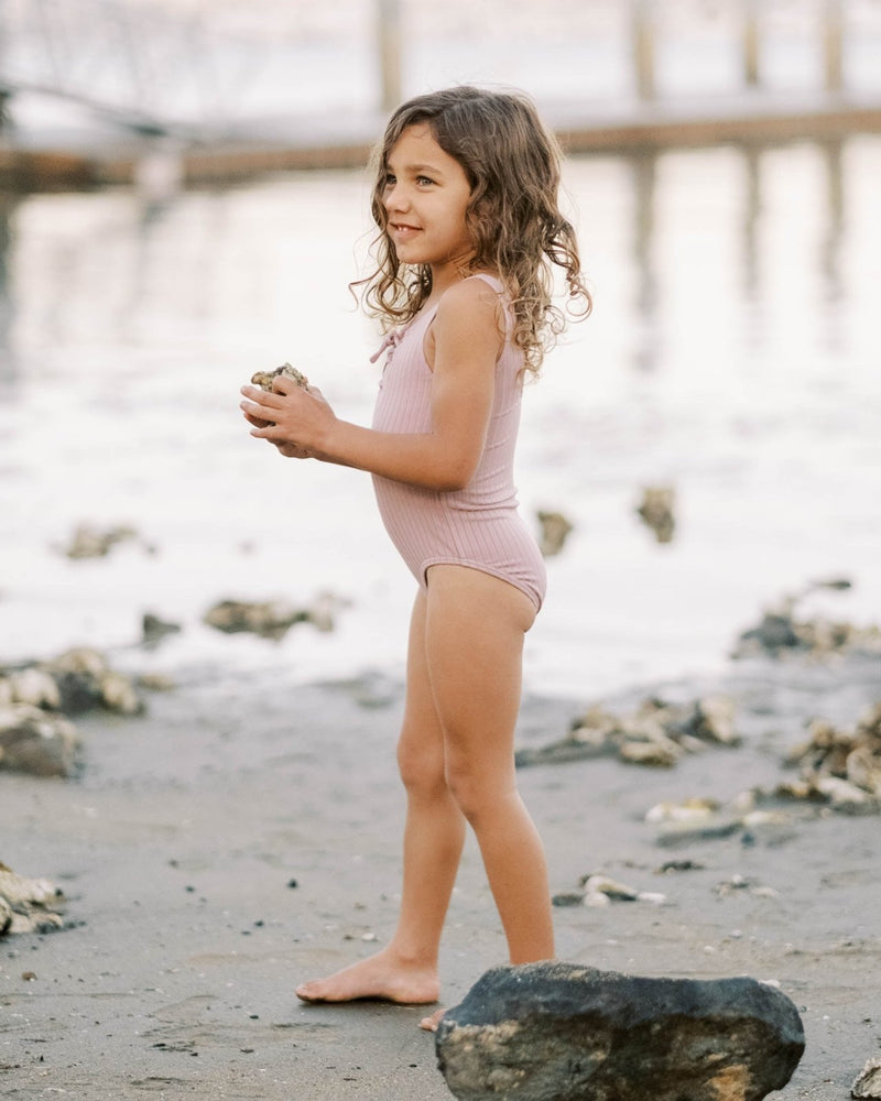 Lace Up One-Piece | Mauve, , Rylee + Cru - All The Little Bows
