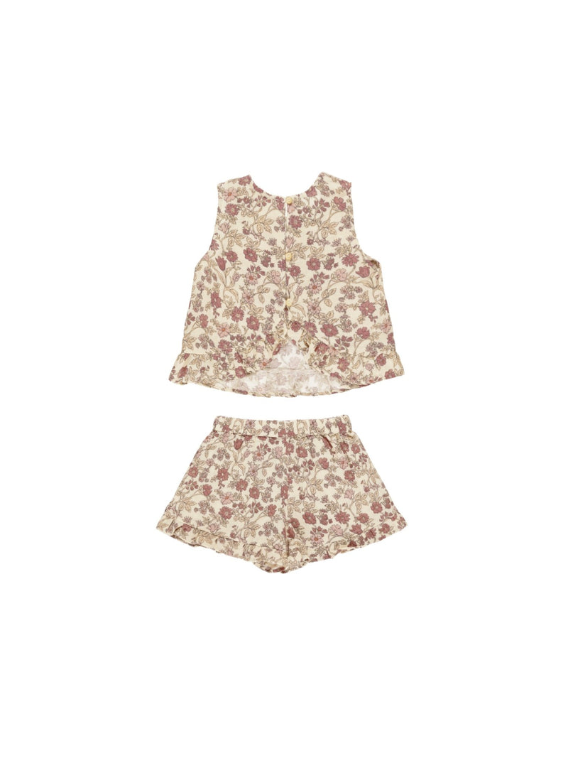 Leonie Set || Bloom, Girls Woven Top / Shorts Set, Rylee + Cru - All The Little Bows