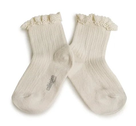 Collegien Lili Lace Ruffle Ankle Socks | Doux Agneaux, , Collégien - All The Little Bows