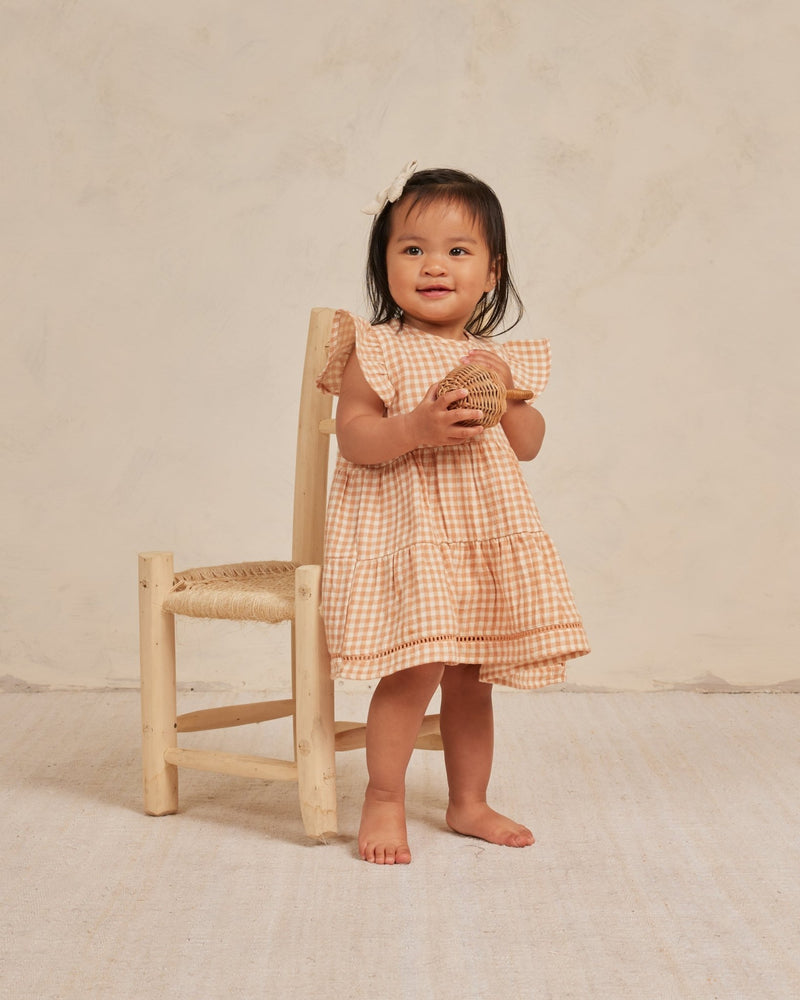 Lily Dress || Melon Gingham, Baby / Toddler Girls Dress, Quincy Mae - All The Little Bows