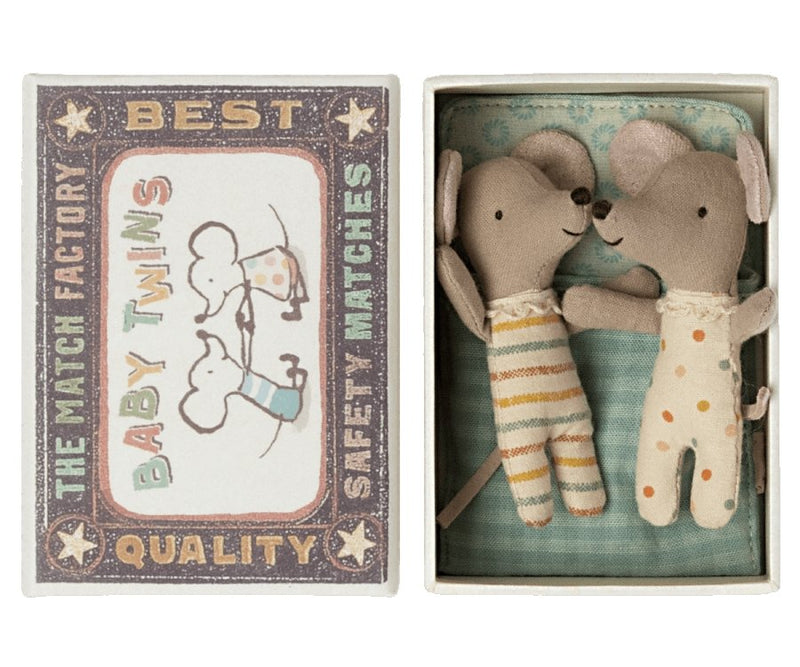 Maileg | Baby Mice Twins in Matchbox - Maileg - All The Little Bows