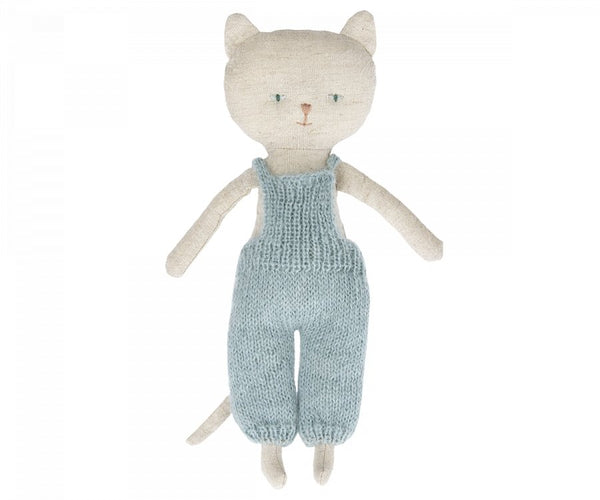 Maileg | Chatons Kitten in Knit Overalls, Blonde, , Maileg - All The Little Bows