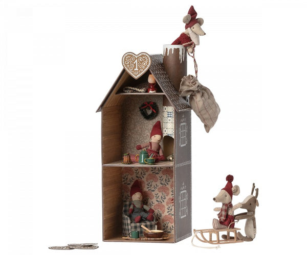 Maileg | Gingerbread House, Mouse (Small, 2 Story) - Maileg - All The Little Bows