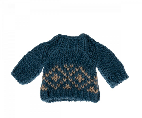 Maileg | Knitted Sweater for Dad Mouse, Blue - Maileg - All The Little Bows
