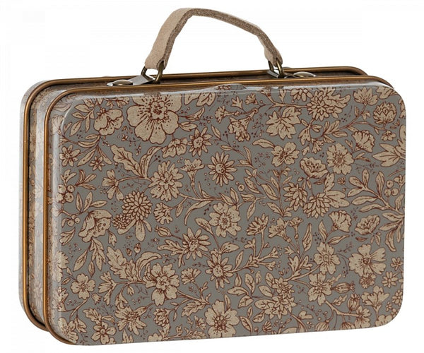 Maileg | Metal Tin Suitcase, Blossom - Grey - Maileg - All The Little Bows