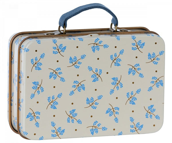 Maileg | Metal Tin Suitcase, Madelaine - Blue, , Maileg - All The Little Bows