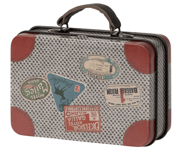 Maileg | Metal Tin Suitcase, Travel - Grey, , Maileg - All The Little Bows