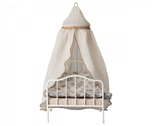 Maileg | Miniature Bed Canopy, Cream, , Maileg - All The Little Bows
