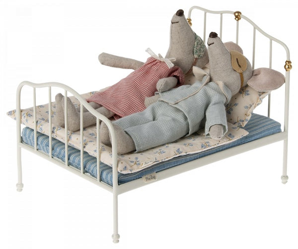 Maileg | Mouse Double Bed, Off White, , Maileg - All The Little Bows