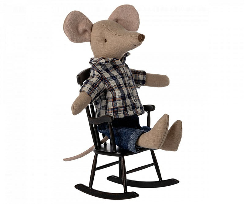 Maileg | Rocking Chair, Mouse - Anthracite, Toys, Maileg - All The Little Bows