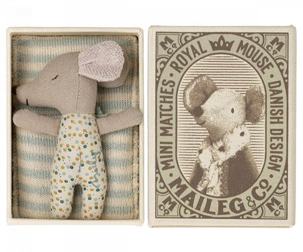 Maileg | Sleepy/Wakey Baby Mouse in Matchbox, Boy, Toys, Maileg - All The Little Bows