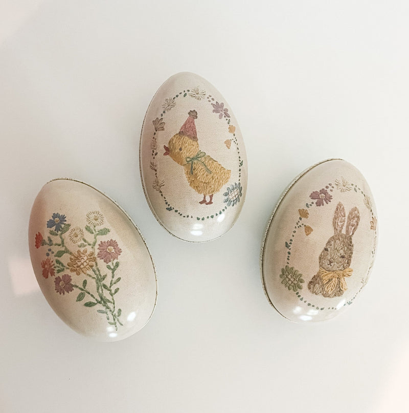 Maileg | Tin Easter Egg, Small - Rabbit, , Maileg - All The Little Bows