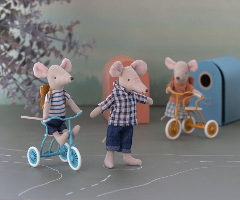 Maileg | Tricycle Mouse, Big Brother w/ Bag, , Maileg - All The Little Bows