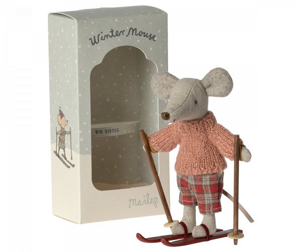 Maileg | Winter Mouse w/ Ski Set, Big Sister - Maileg - All The Little Bows