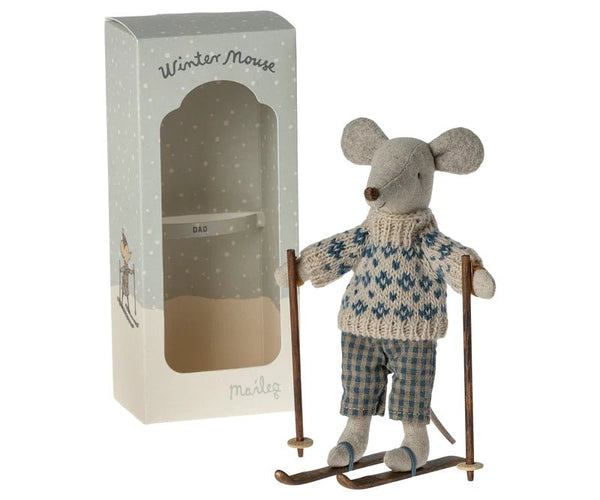Maileg | Winter Mouse w/ Ski Set, Dad - Maileg - All The Little Bows