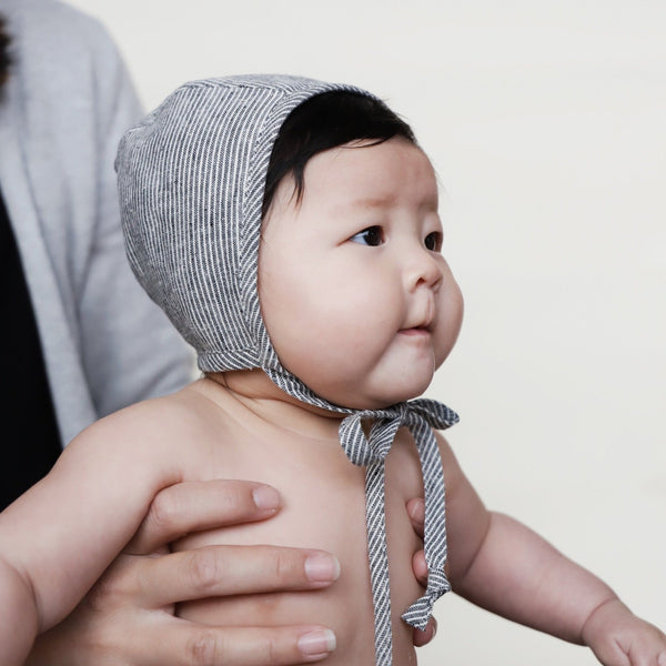 Natural Stripe Bonnet Cotton-Lined, Bonnets, Briar Baby® - All The Little Bows