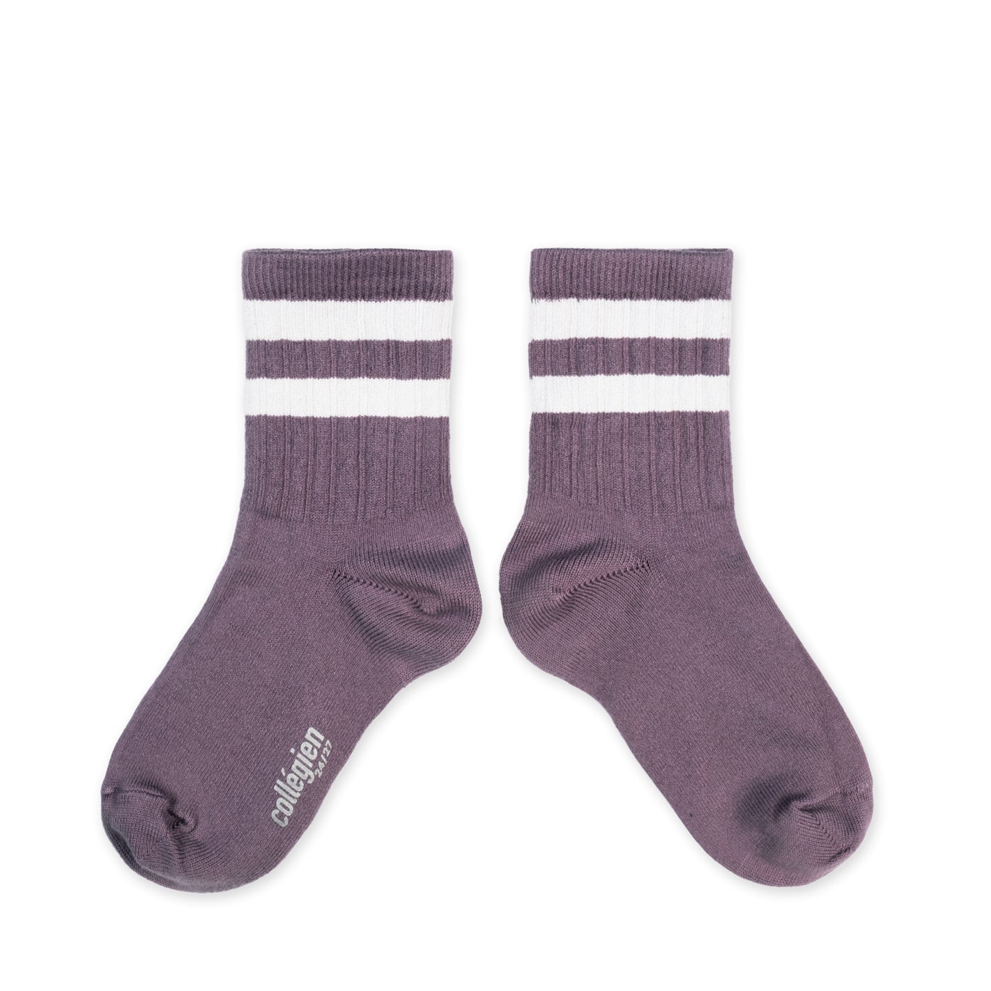 Nico Ribbed Varsity Crew Socks | Glycine du Japon | All The Little Bows